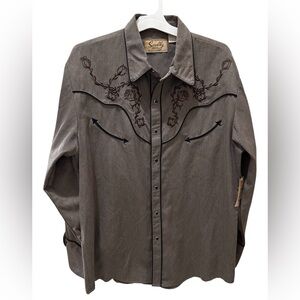 SCULLY Snap button Western Embroidered shirt size Large NEW